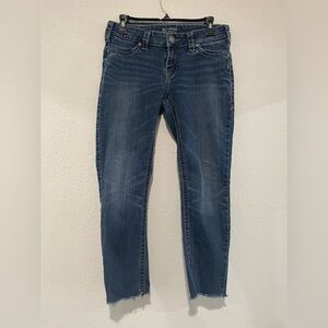 Silver Jeans Women’s Medium Blue Skinny Cropped Jeans